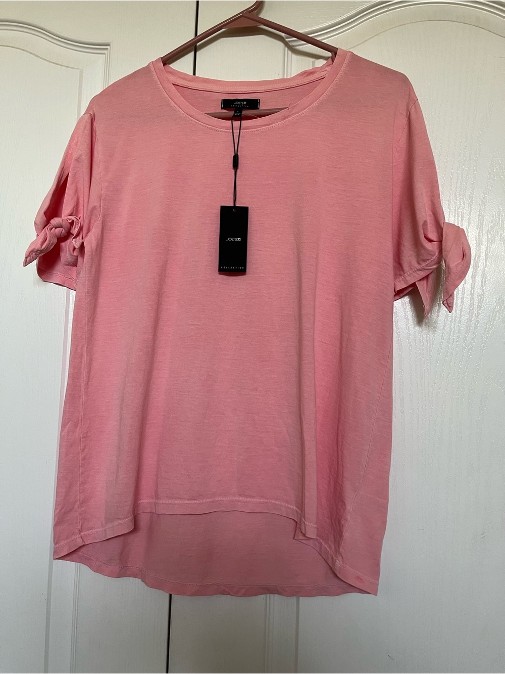 Joe's Jeans Pink Short Sleeve Knot-Sleeve Tee